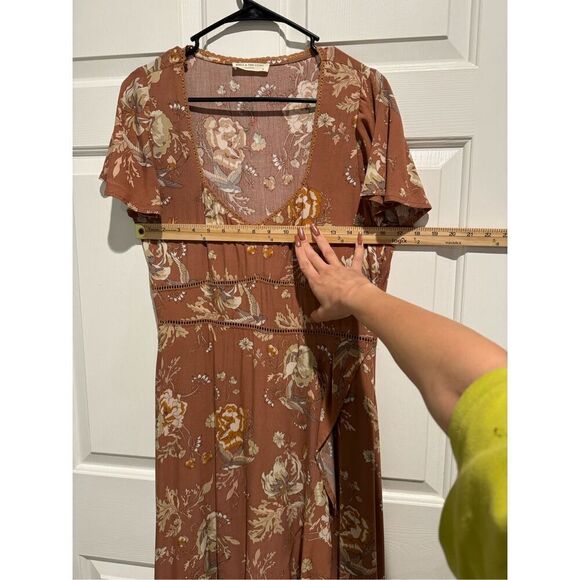 Spell & The Gypsy Collective Rosa Garden Party Midi Dress in Camel Size Medium - Picture 6 of 16